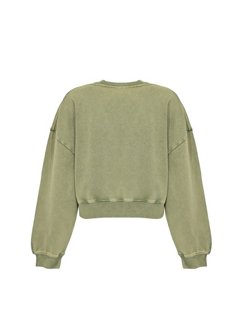 Felpa Kikoine in maglia di cotone con ricami floreali Verde PINKO | 106302 A34LU84